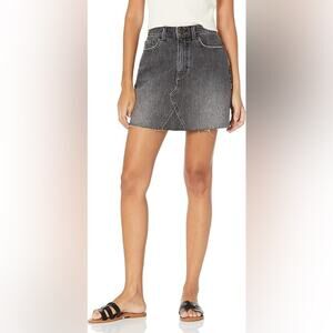 The Drop Arhaan Denim Mini Skirt Faded Carbon Black Large NEW NWT